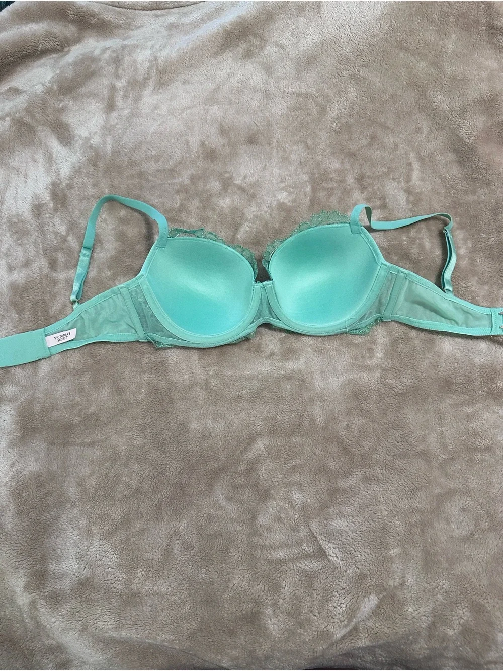 Victoria's Secret Green Mint Lace Bra & Thong Set